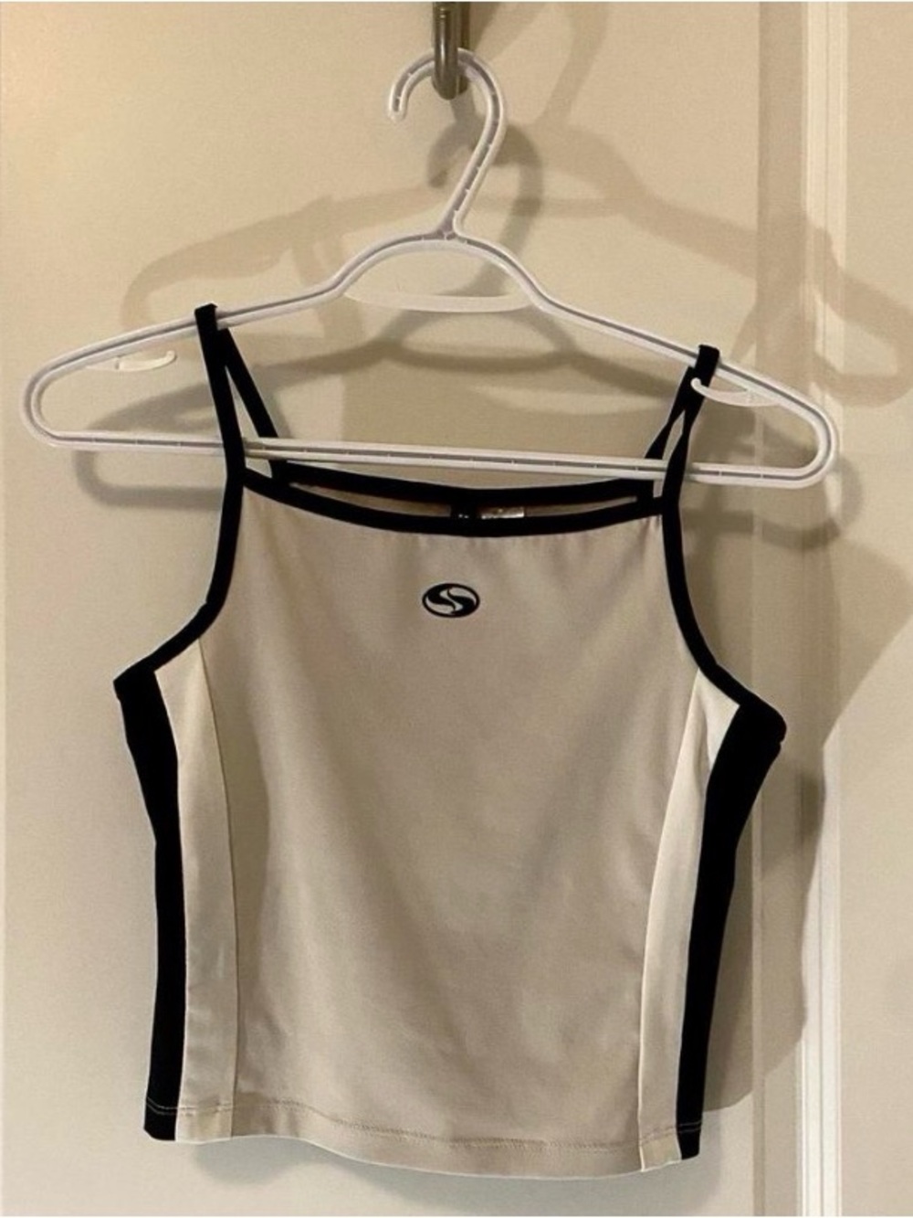 H&M Beige Tank Top with Black Trim